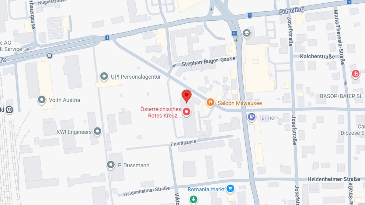 Karte für St. Pölten (Rotes Kreuz)
